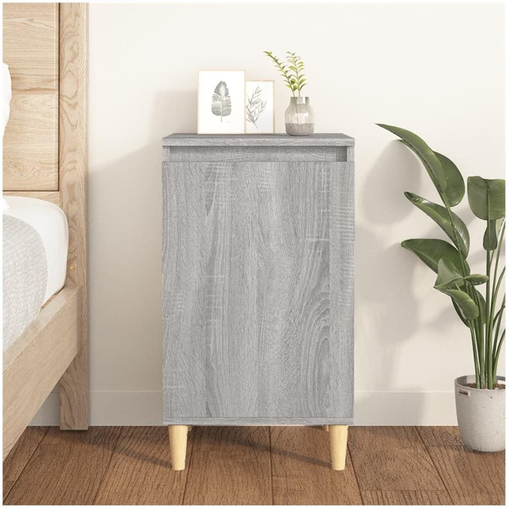 Comodino Grigio Sonoma 40x35x70 Cm In Legno Multistrato - Foto 1