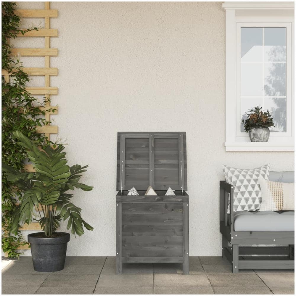 Contenitore Da Giardino Antracite 50x49x56,5 Cm Massello Abete - Foto 1