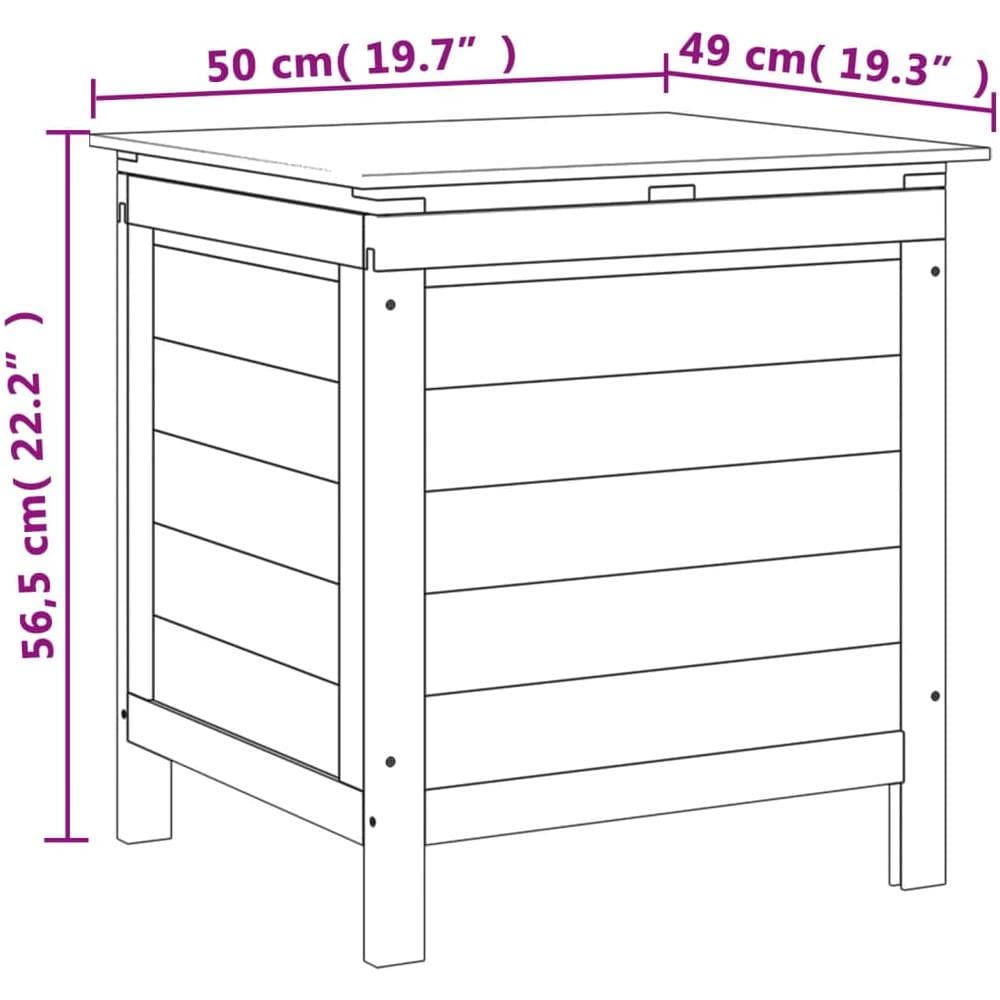 Contenitore Da Giardino Antracite 50x49x56,5 Cm Massello Abete - Foto 2