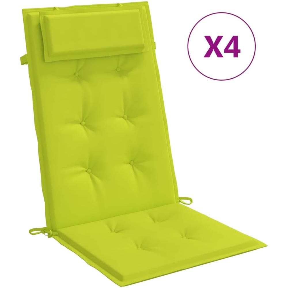 Cuscini Sedia Schienale Alto 4 Pz Verde Chiaro Tessuto Oxford - Foto 2