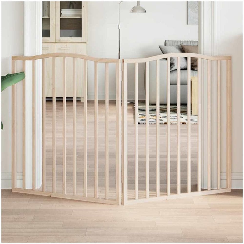 Cancello per Cani Pieghevole 2 Pannelli 160 cm Legno di Pioppo - Foto 2