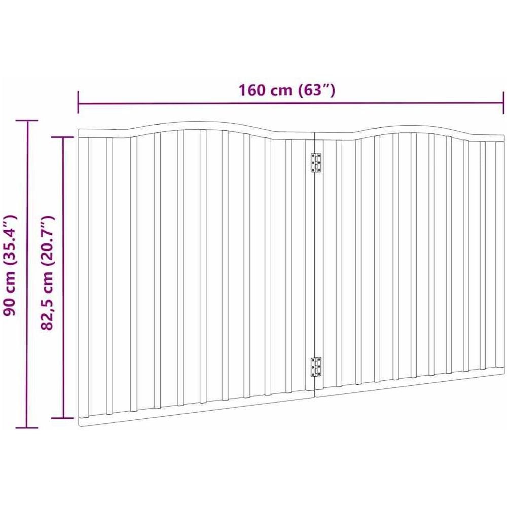 Cancello per Cani Pieghevole 2 Pannelli 160 cm Legno di Pioppo - Foto 9
