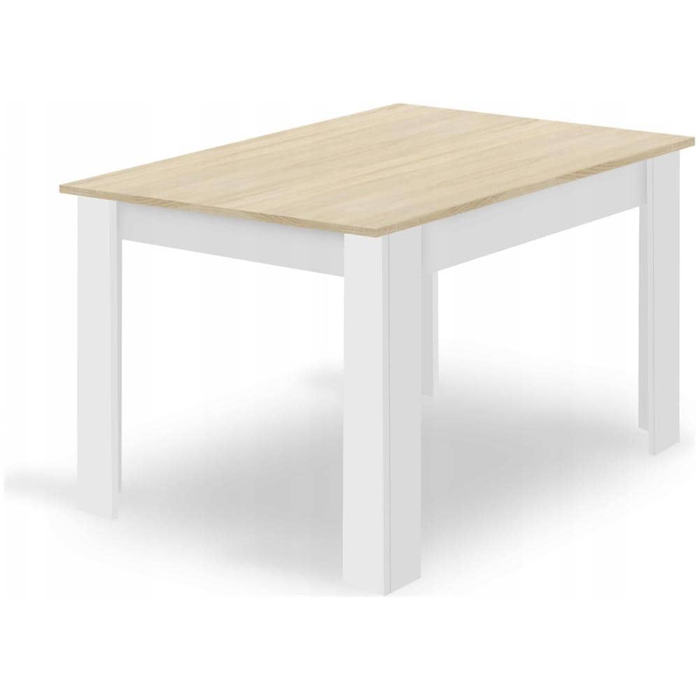 Set tavolo rettangolare Valora 120x80 rovere Sonoma + 4 sedie RIKX bianche - Foto 10