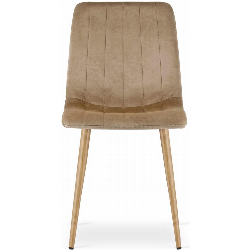 Sedia VALORA JEWA - Moderna in velluto marrone con gambe in legno LAVA - Foto 2