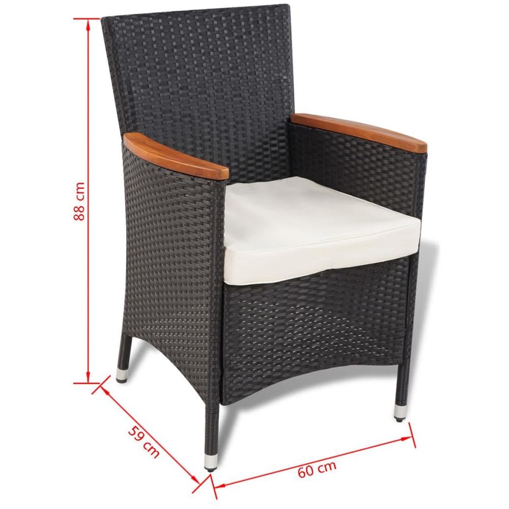 Set Mobili Da Giardino In Polirattan 4 Sedie E Tavolo Con Piano Legno - Foto 19