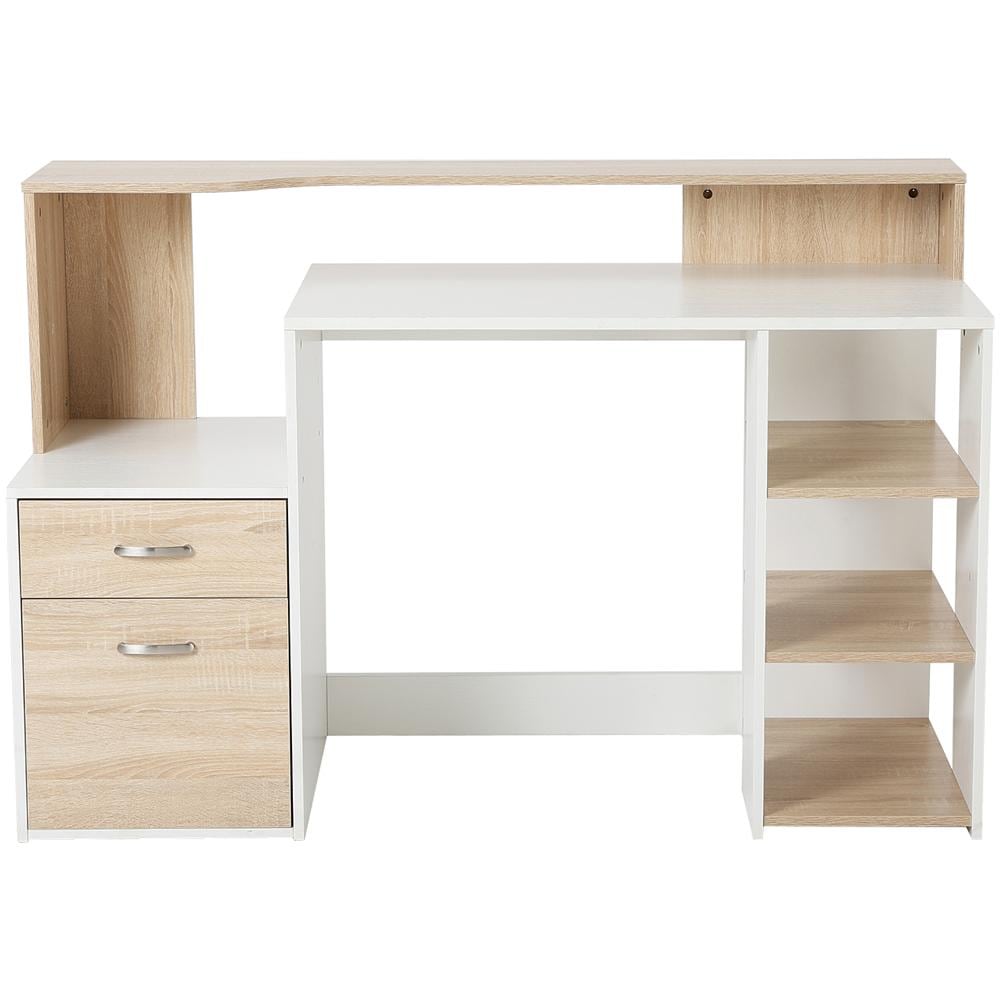 Moderna Scrivania Per Computer Con Ripiani In Legno Mdf, 140x55x92cm - Foto 3