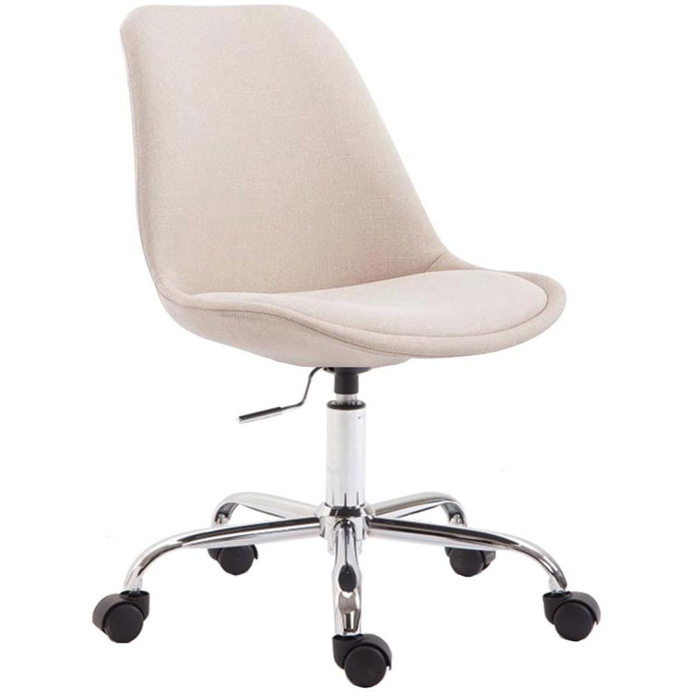 Sedia Ufficio Toulouse in Tessuto - Sedia Scrivania Girevole e Regolabile - Sedia Studio in Metallo, Carico Max 136 kg - Sedia Lavoro con Ruote Crema - Foto 1