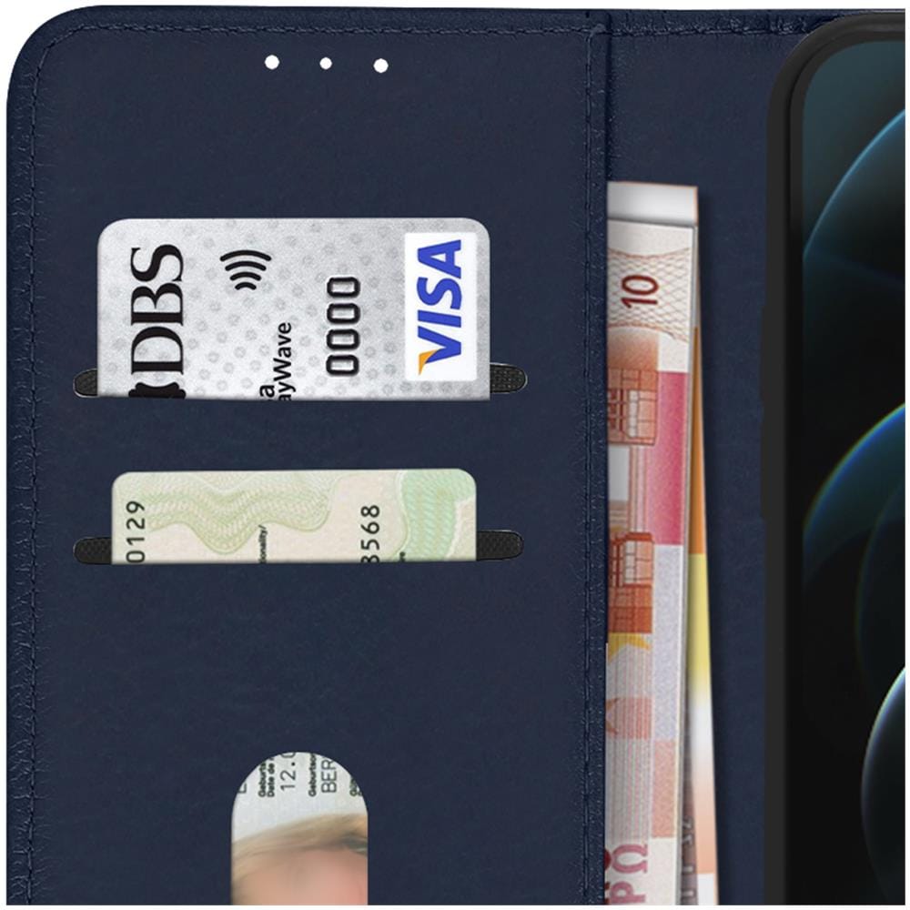 Custodia Iphone 12 Pro Max Portadocumenti Funzione Supporto Blu - Foto 2