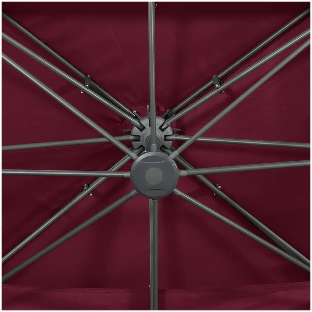 Ombrellone a Sbalzo con Doppia Copertura 400x300 cm Rosso Bordò - Foto 2