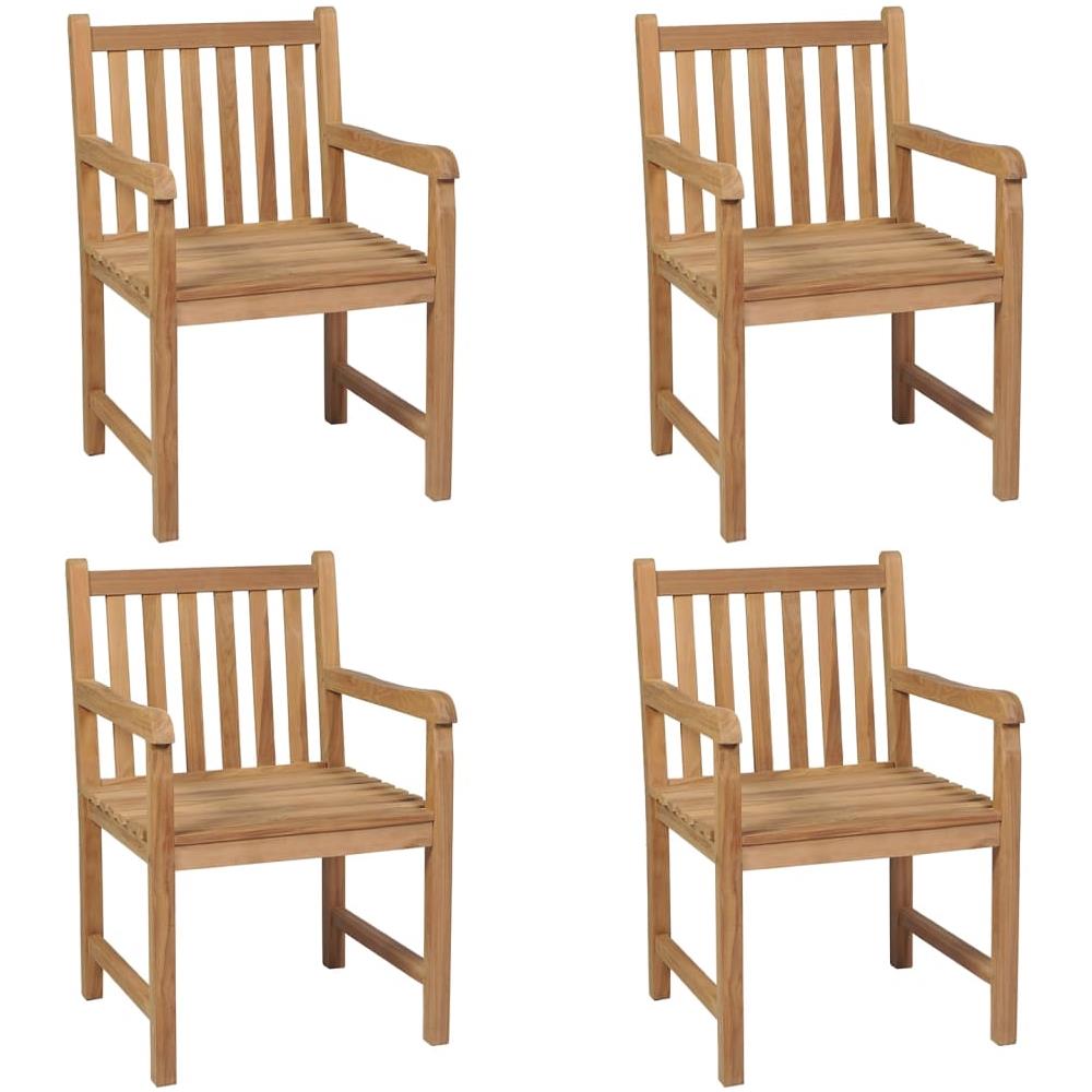 Sedie da Giardino 4 pz con Cuscini Talpa in Massello di Teak - Foto 3