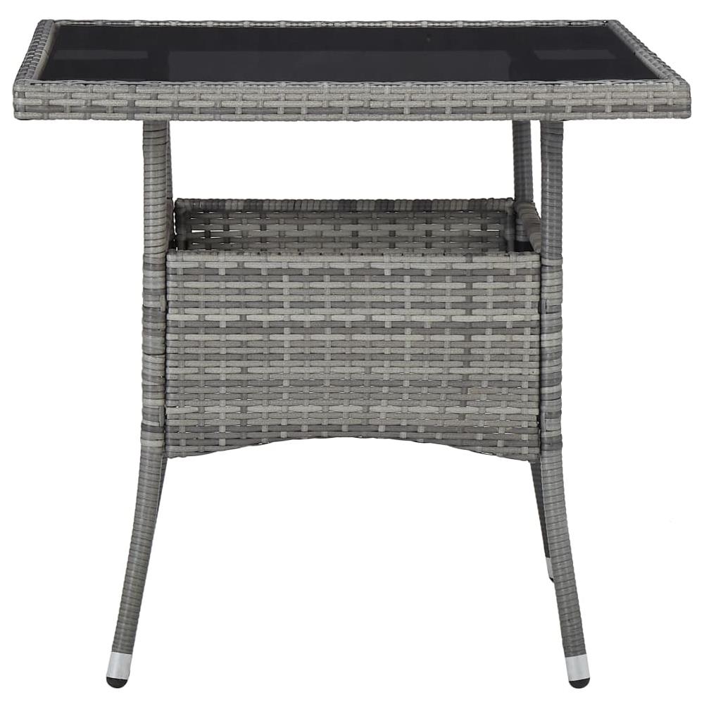 Set Mobili da Pranzo da Giardino 3 pz Grigio Polyrattan e Vetro - Foto 3