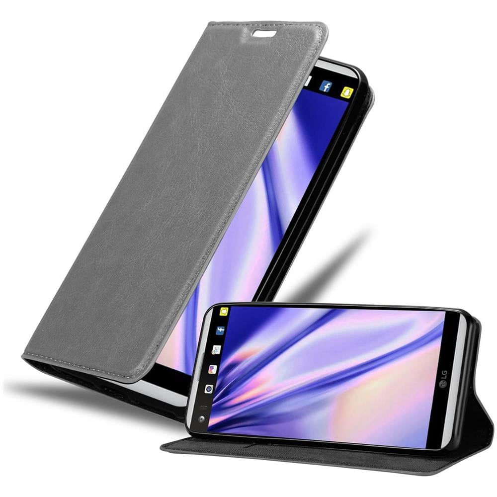 Custodia Compatibile Con Lg V20 In Grigio Titanio - Coperchio Protettiva Con Chiusura Magnetica, Funzione Stand E Tasca Per Le Carte - Foto 1