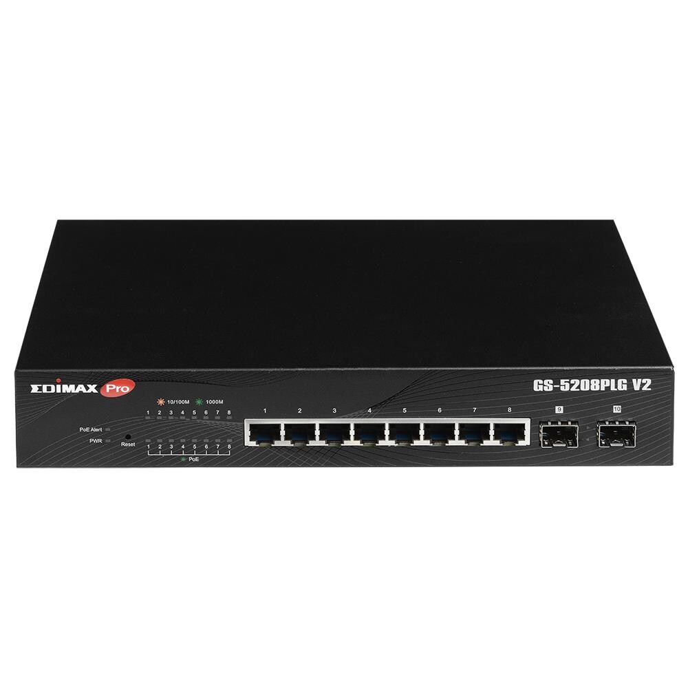 Switch di Rete GS-5208PLG V2 Gestito 8 Porte LAN 2 Porte SFP PoE Colore Nero - Foto 1