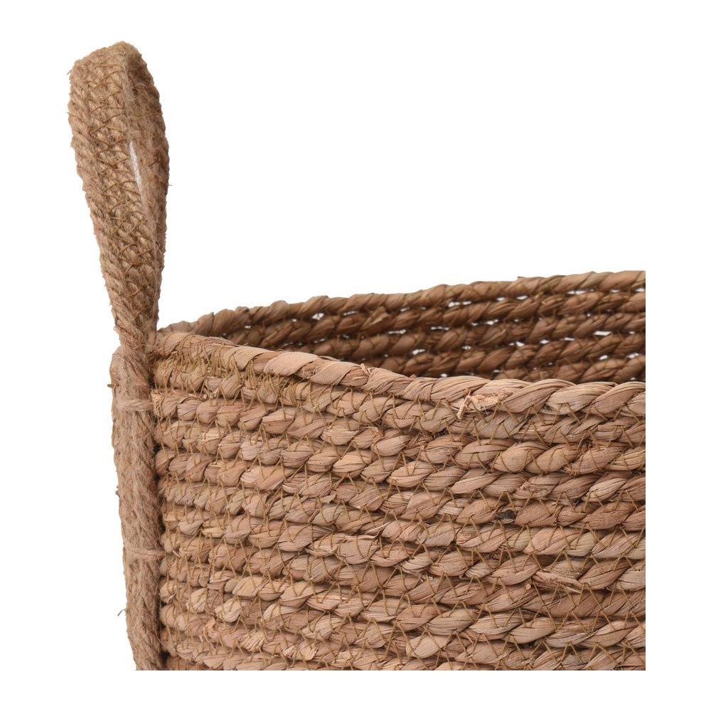 Set Di 3 Cestini Con Manici, Colore Marrone, Uso Universale, Varie Misure, Cestini Intrecciati - Foto 2