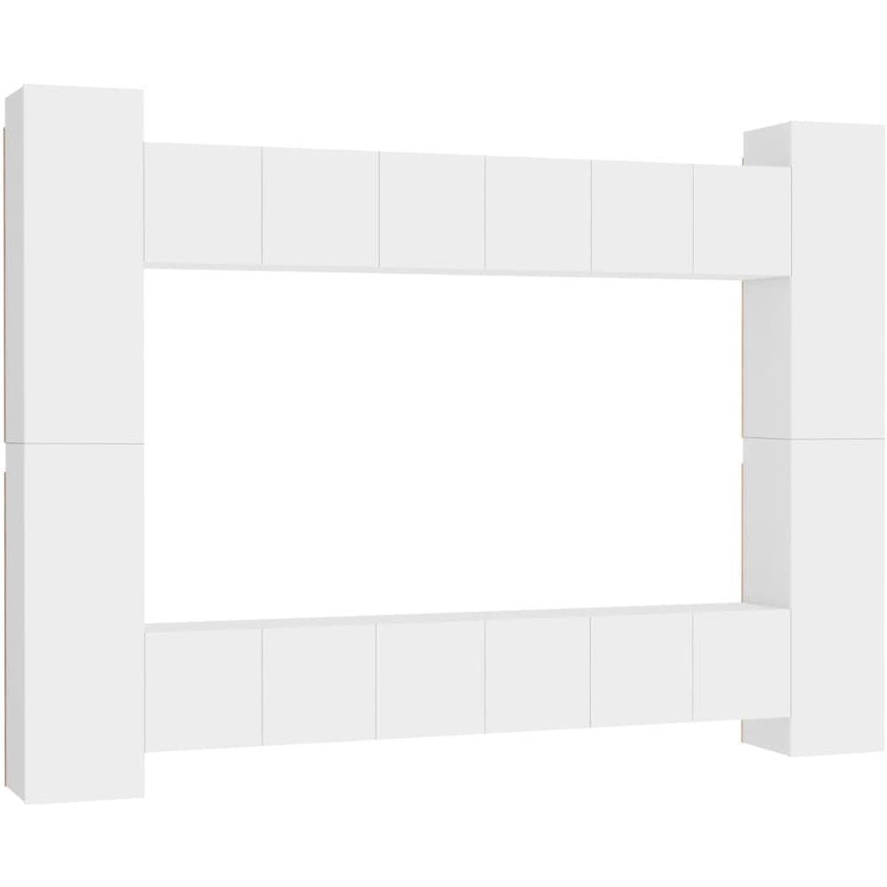 Set Mobili Porta TV 10 pz Bianco in Legno Multistrato - Foto 1