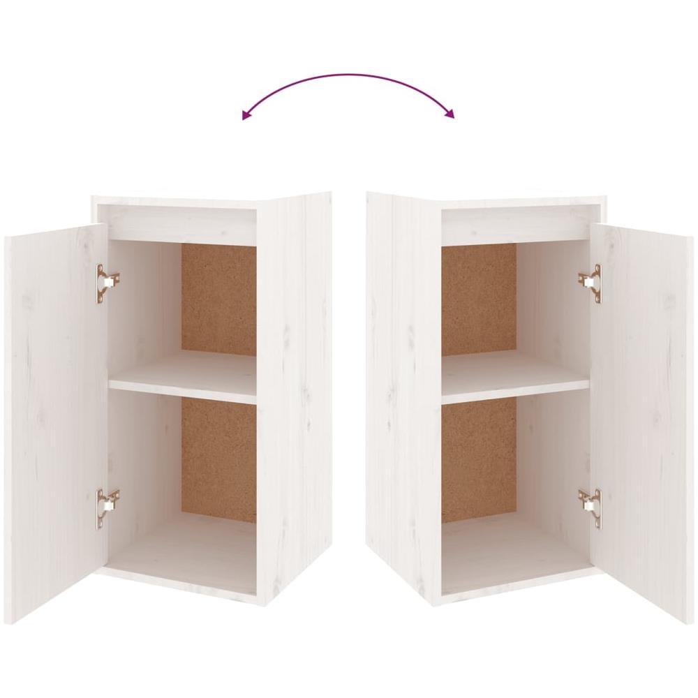 Mobili Porta Tv 2 Pz Bianchi In Legno Massello Di Pino - Foto 8