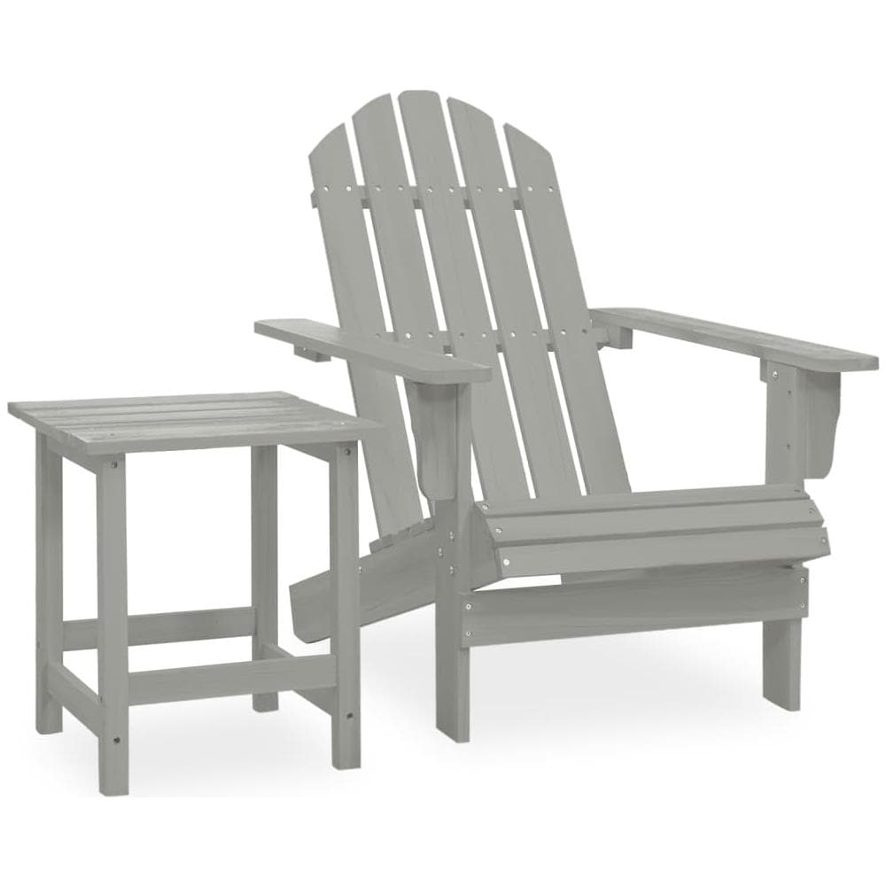 Sedia Da Giardino Adirondack Con Tavolino Legno Abete Grigio - Foto 1