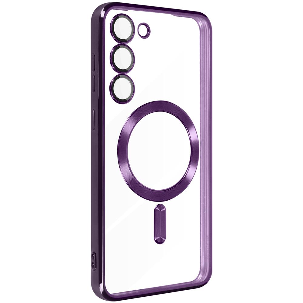 Cover Magsafe Per Samsung S23 Con Protezione Fotocamera Trasparente / Viola - Foto 2