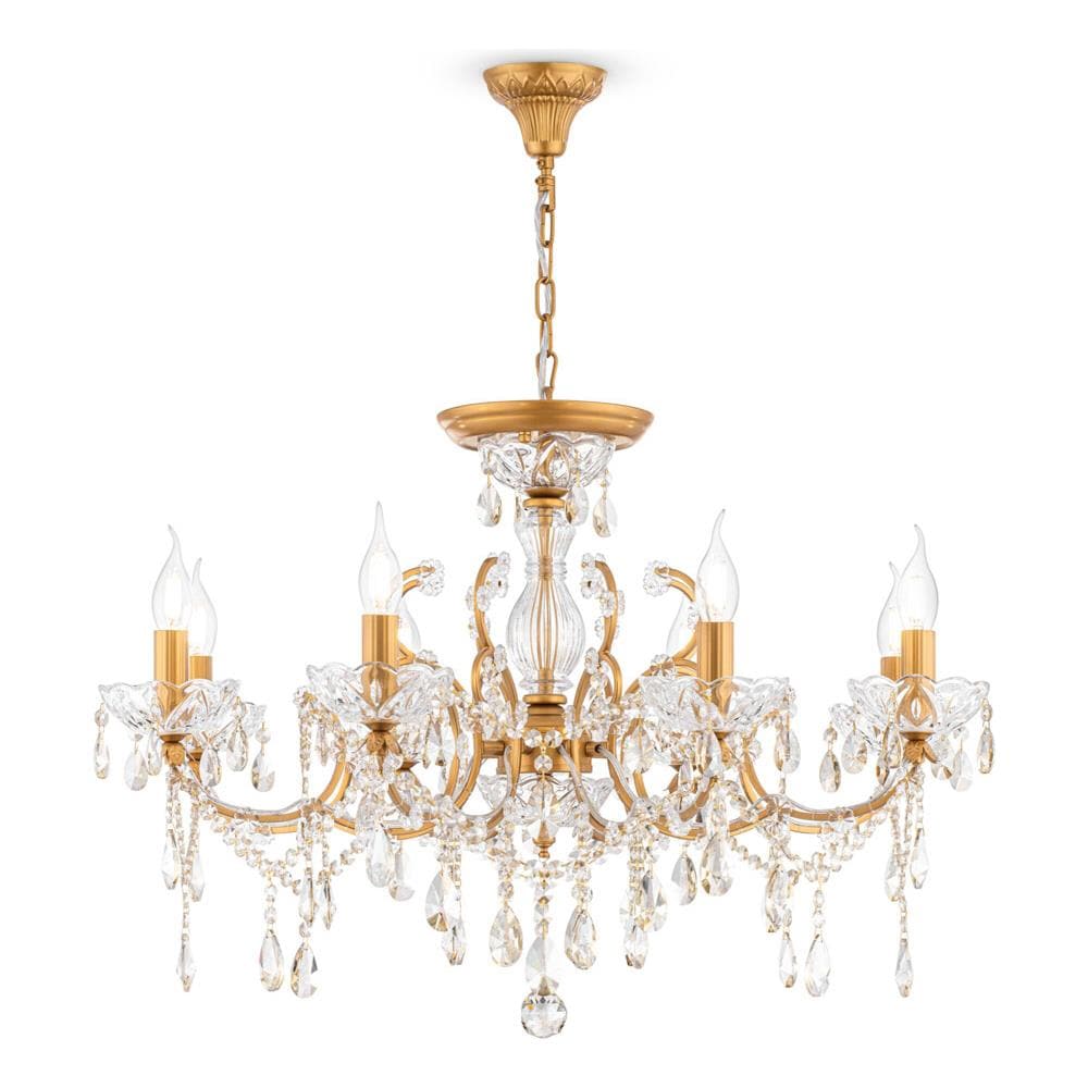 Lampadaro Contemporaneo Sevilla Metallo Oro 8 Luci - Foto 1
