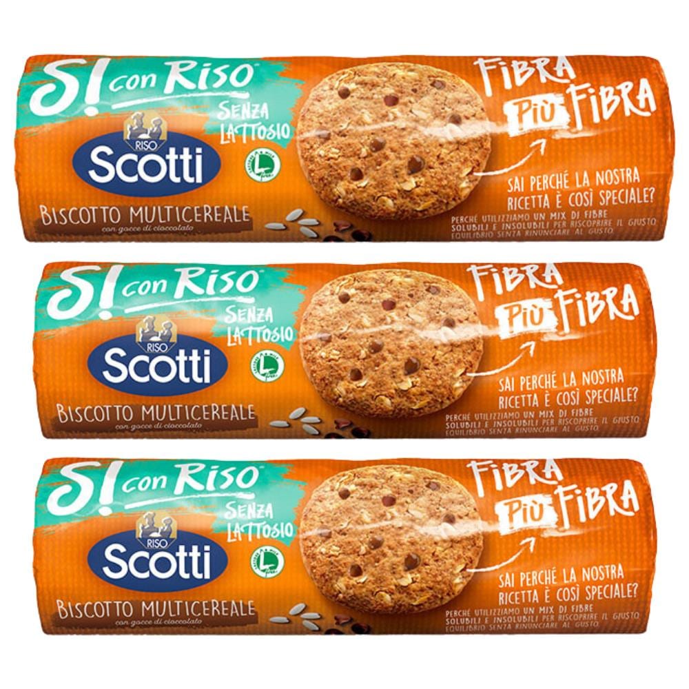 Scotti Si Riso Biscotto Multicereale Gocce Di Cioccolato 3 Pezzi Da 250 Grammi - Foto 1