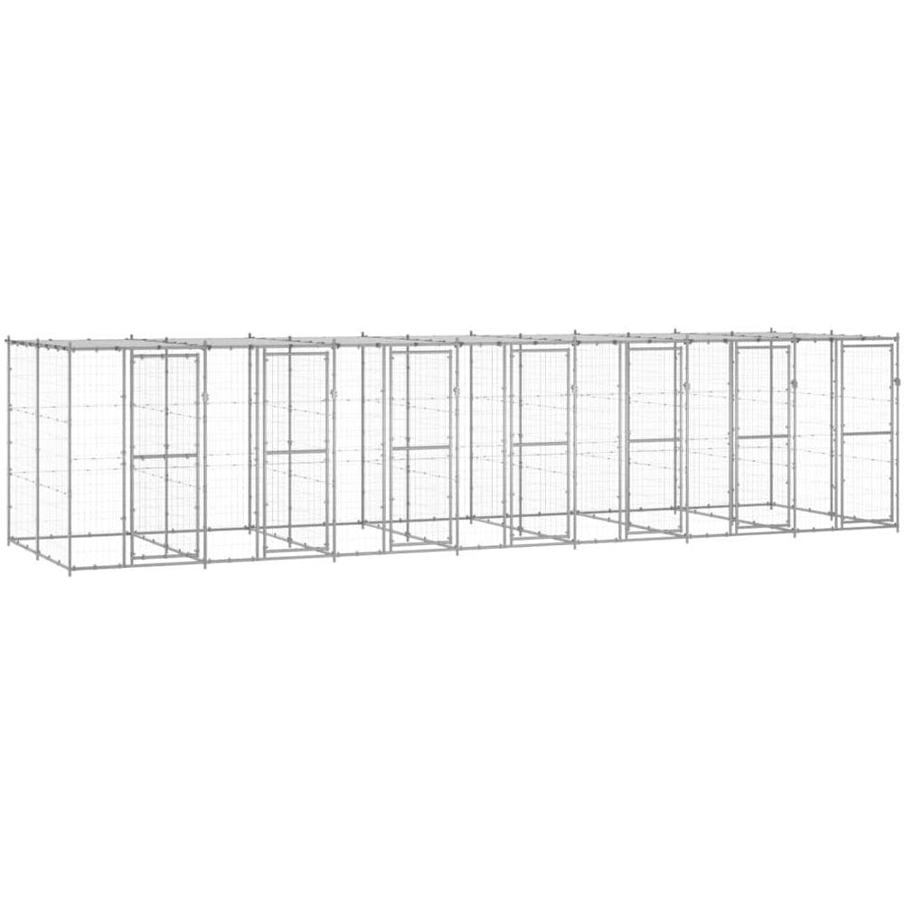 Gabbia Per Cani Da Esterno In Acciaio Zincato Con Tetto 16,94m - Foto 1