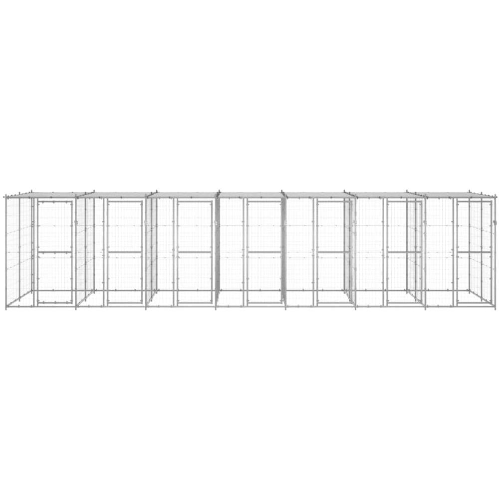 Gabbia Per Cani Da Esterno In Acciaio Zincato Con Tetto 16,94m - Foto 2