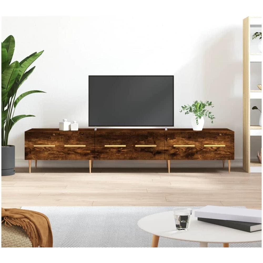 Mobile Porta Tv Rovere Fumo 150x36x30 Cm In Legno Multistrato - Foto 1