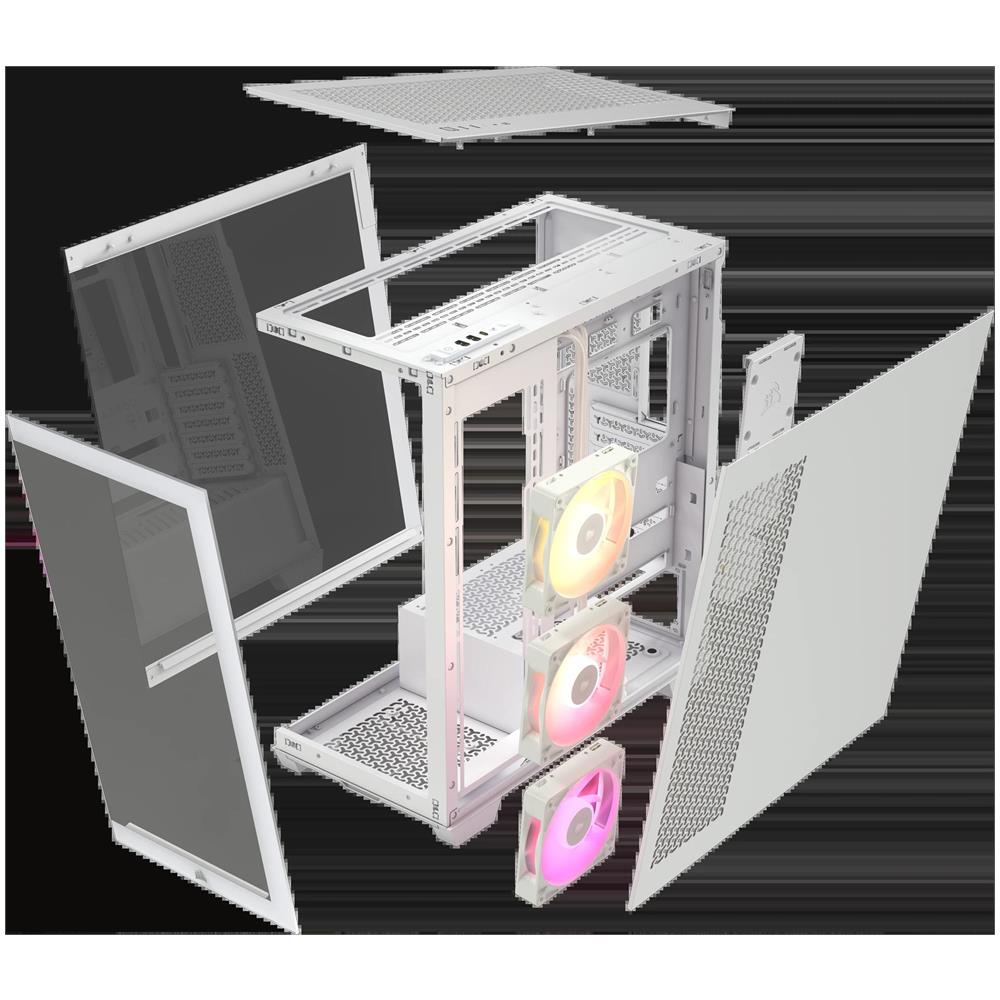 Case iCUE LINK 3500X RGB Middle Tower Vetro Temperato No-Power minITX /mATX /ATX /E-ATX 2 Porte USB 3.0 Colore Bianco - Foto 6