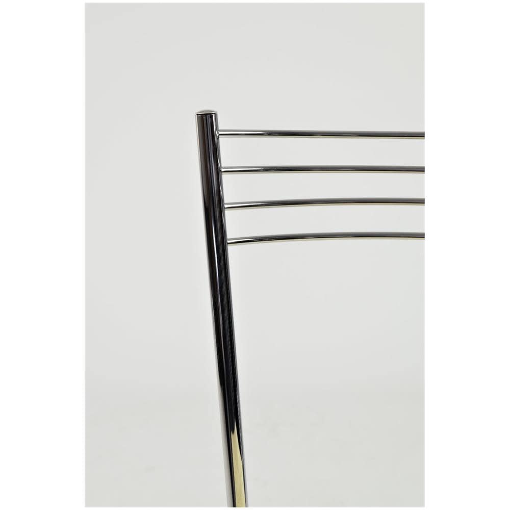 Set 4 Sedie modello Elena per cucina bar e sala da pranzo, robusta struttura in acciaio cromato, seduta in finta pelle nera - Foto 6