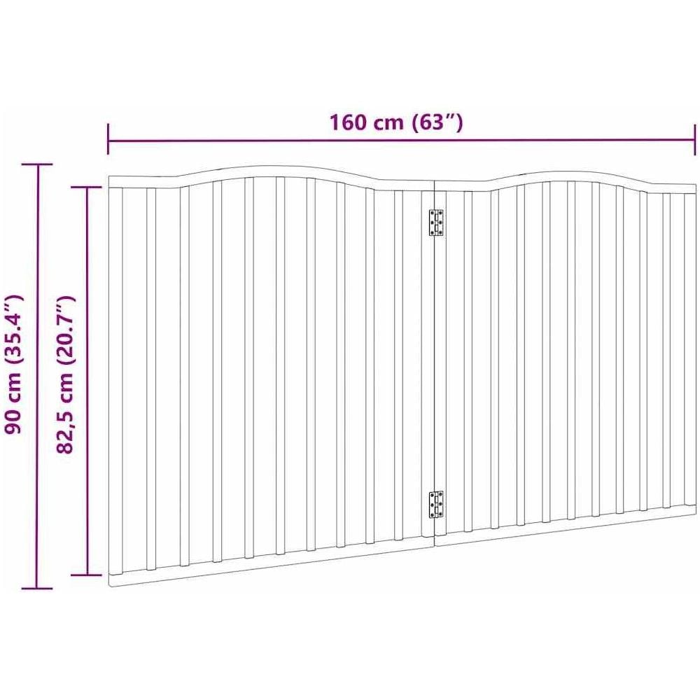 Cancello Cani Pieghevole 2 Pannelli Marrone 160cm Legno Pioppo - Foto 9