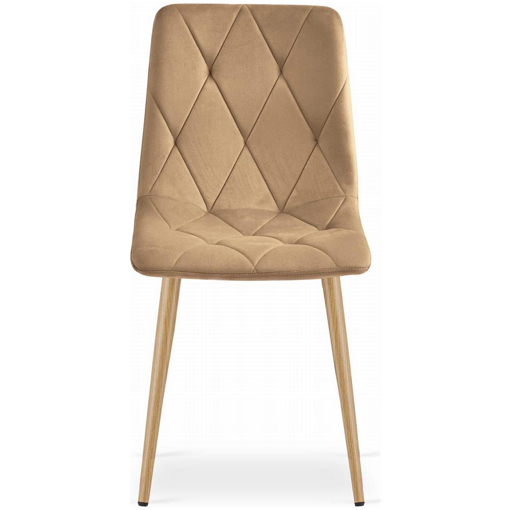 Sedia VALORA TYRA - Moderna in velluto marrone con gambe color legno - Foto 2