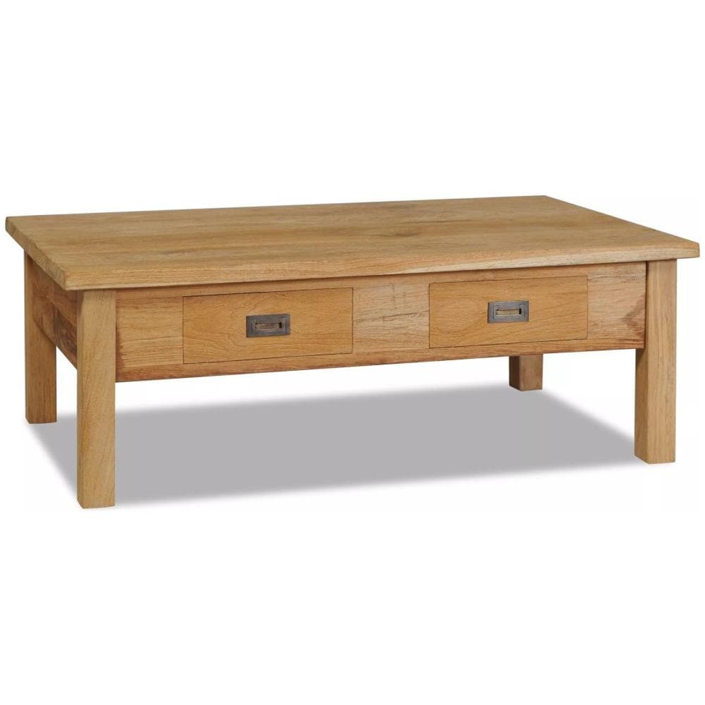 Tavolino In Legno Massello Di Teak 100x60x35 Cm - Foto 1