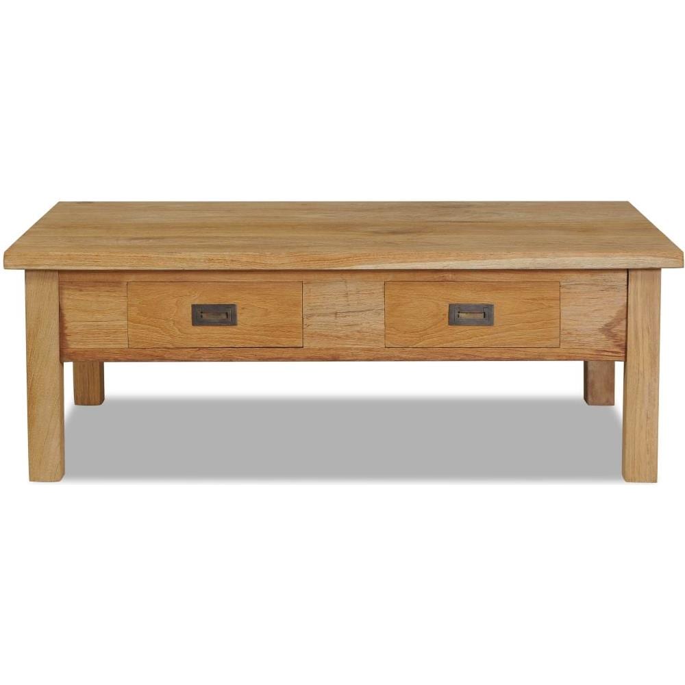 Tavolino In Legno Massello Di Teak 100x60x35 Cm - Foto 2