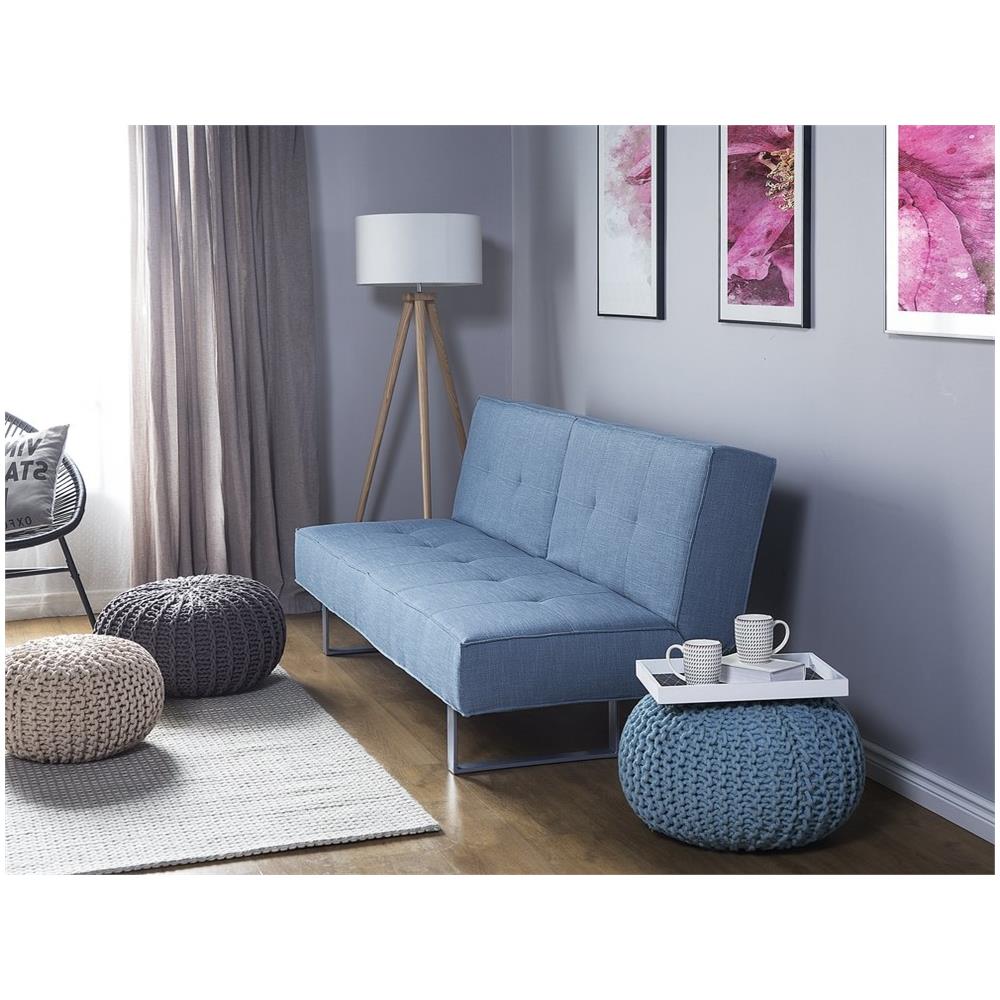 Divano Letto In Tessuto Azzurro Dublin - Foto 2