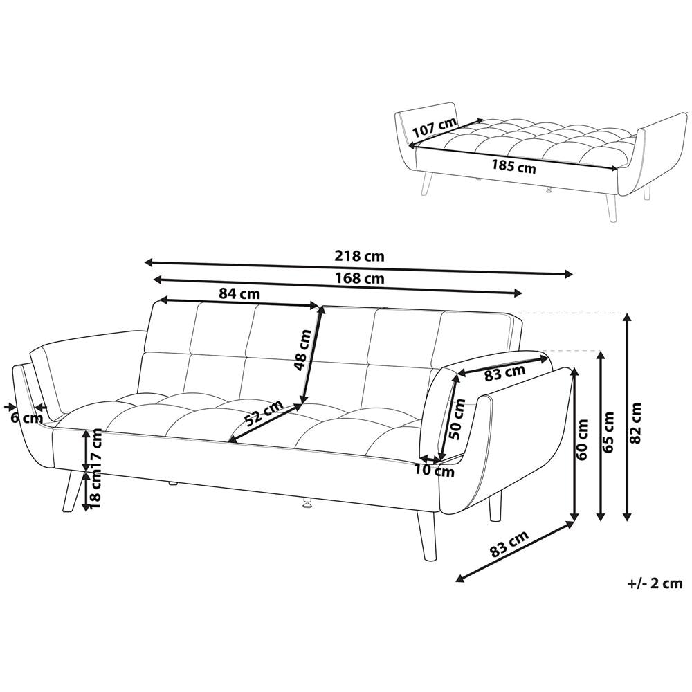 Divano Letto In Velluto Nero Asby - Foto 2