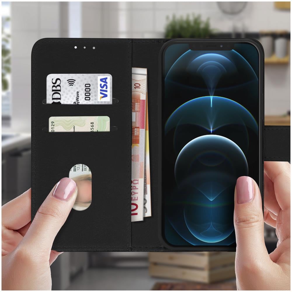 Custodia Iphone 12 Pro Max Portadocumenti Funzione Supporto Nero - Foto 5