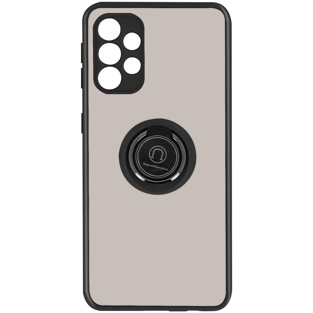 Cover Samsung Galaxy A52 Anello In Metallo Funzione Supporto Nera - Foto 1