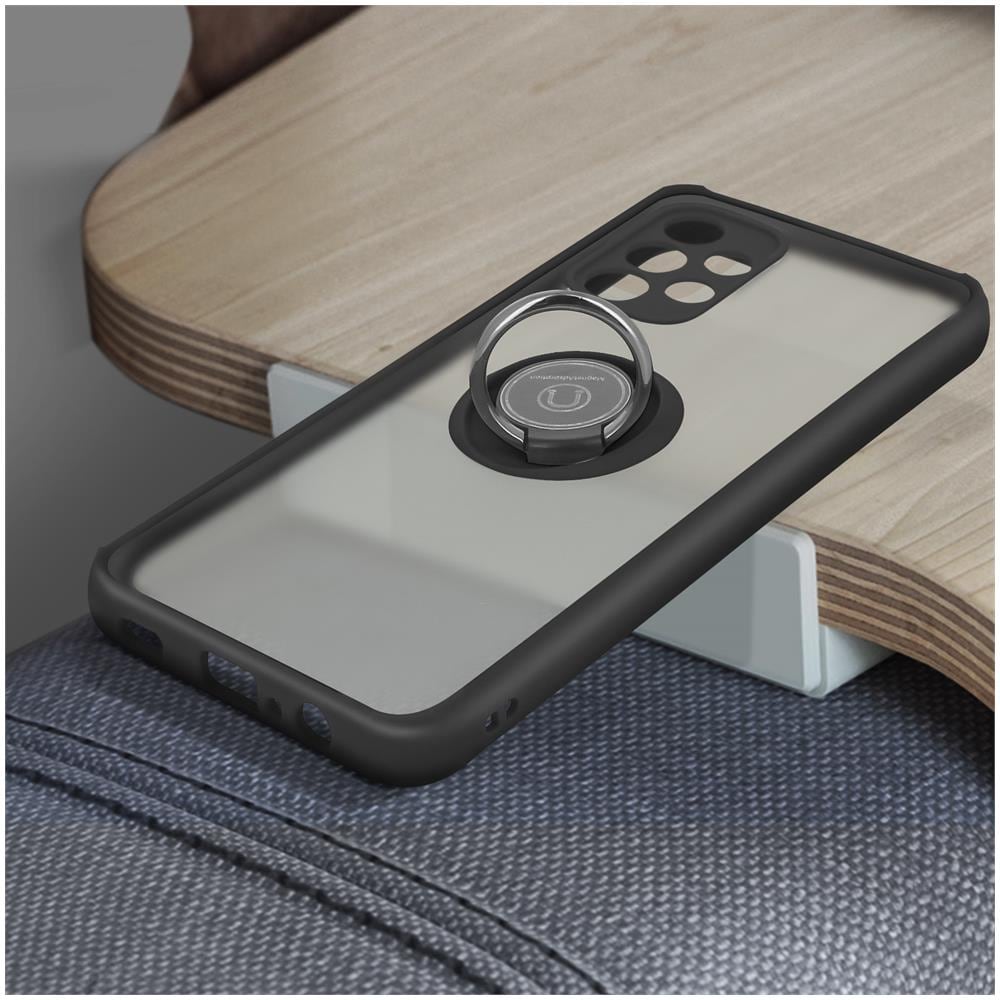 Cover Samsung Galaxy A52 Anello In Metallo Funzione Supporto Nera - Foto 5