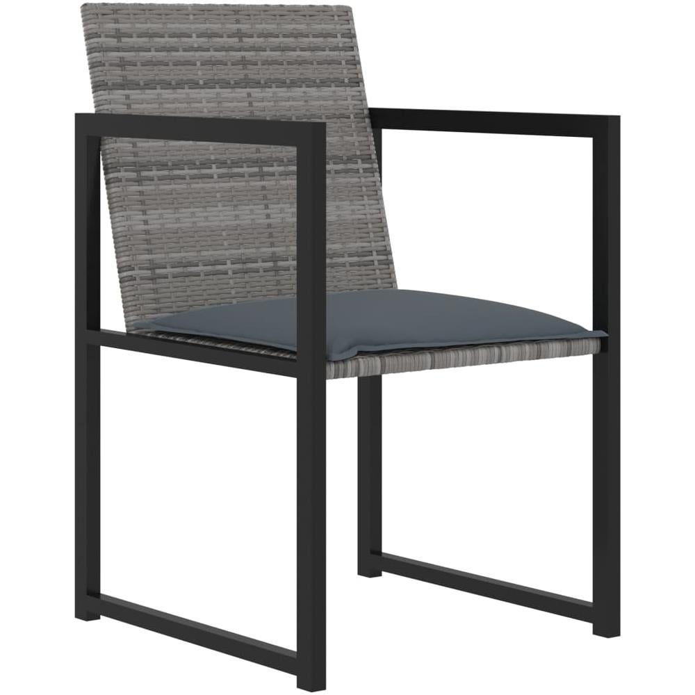 Set da Pranzo per Esterni 7 pz con Cuscini in Polyrattan Grigio - Foto 2