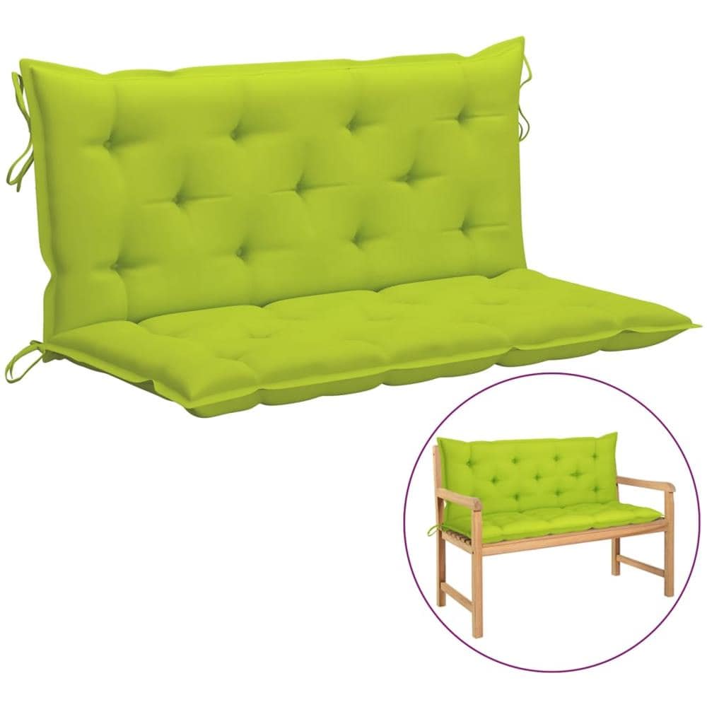 Cuscini per Panca 2 pz Verde Intenso 120x50x7 cm Tessuto Oxford - Foto 1