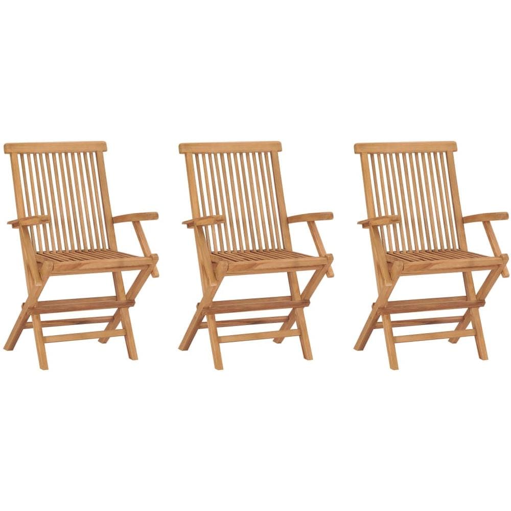 Sedie da Giardino Pieghevoli 3 pz in Legno Massello di Teak - Foto 1
