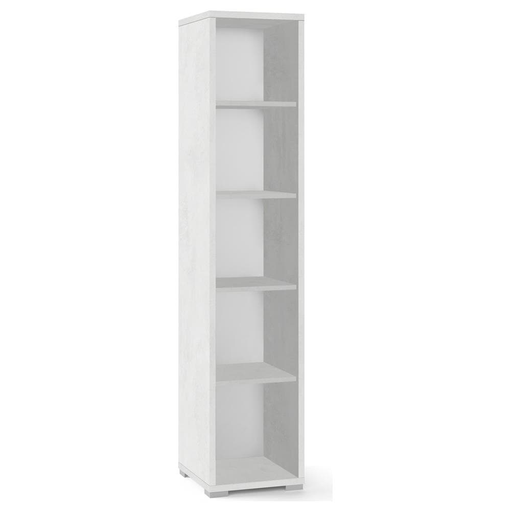 Libreria Moderna Alta In Legno Bianco Ossido Quattro Ripiani 39x41x H199 Cm - Foto 1