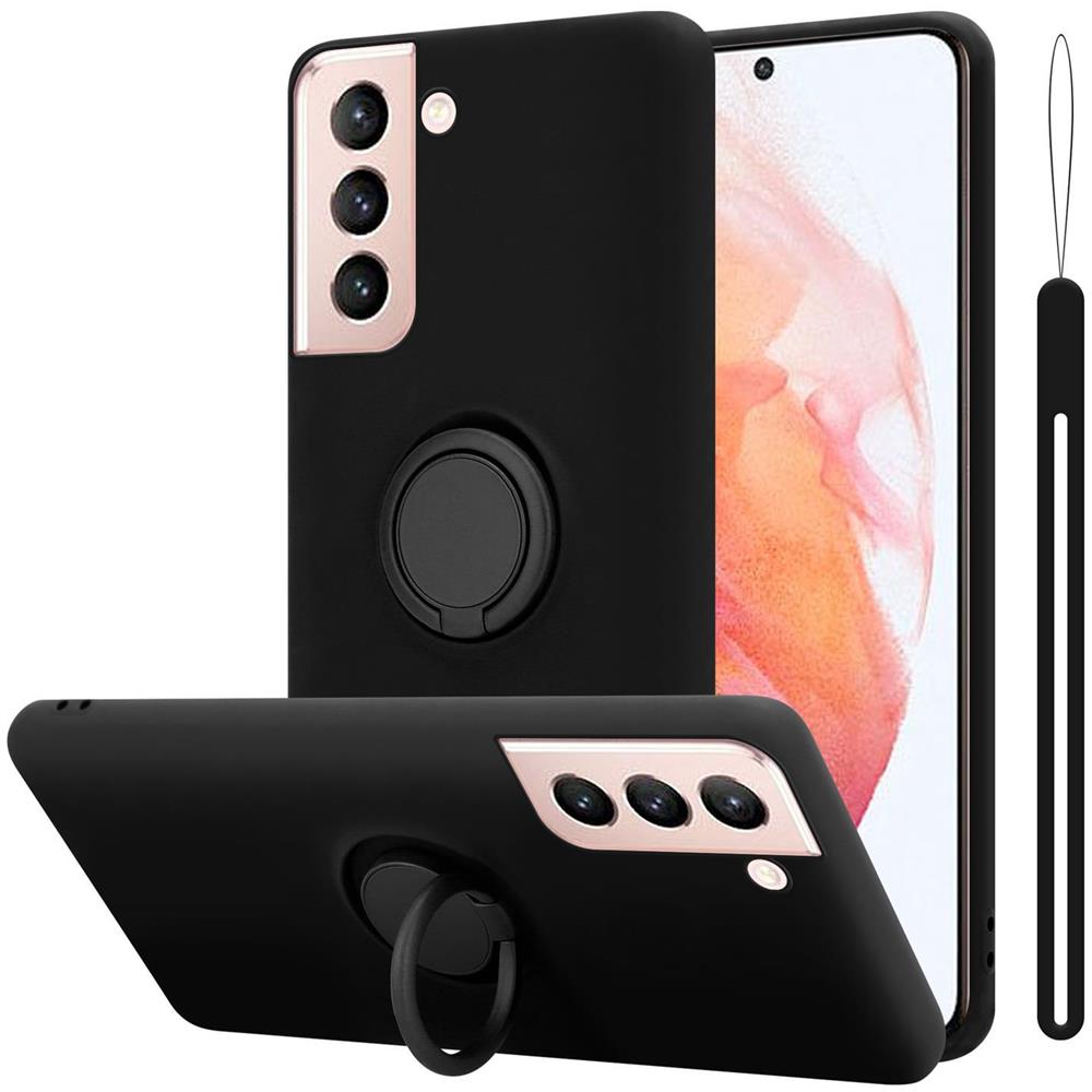 Cadorabo Custodia Compatibile Con Samsung Galaxy S21 5g In Liquid Nero - Coperchio Protettivo In Silicone Tpu Flessibile Con Anello - Foto 1