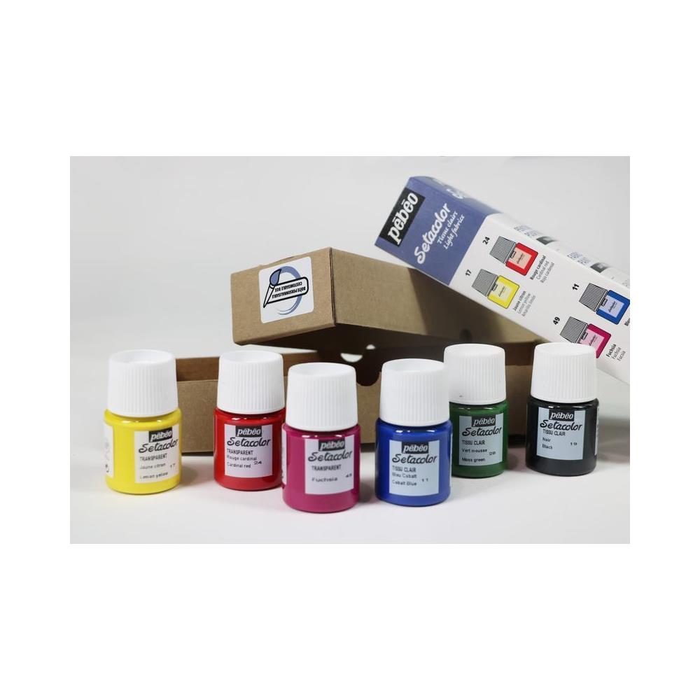 Set Di 6 Dipinti Per Tessuti Chiari Setacolor - 6 X 20 Ml - Foto 2