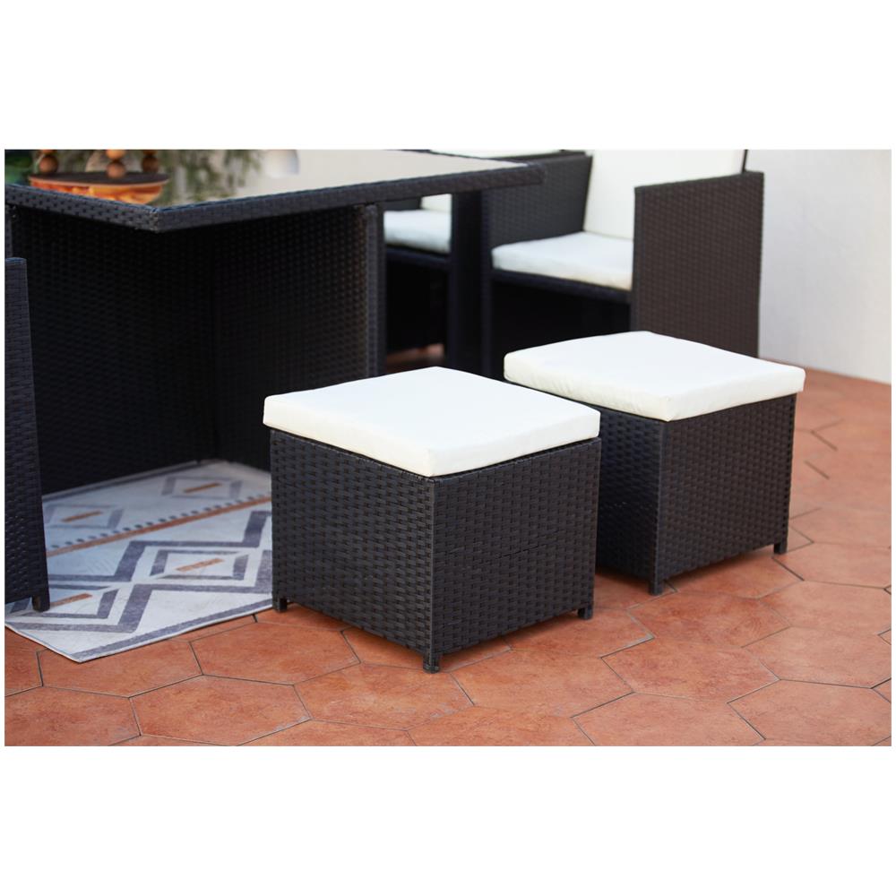 Salotto Da Giardino A Incasso 12 Posti Resina Intrecciata Bianco/nero Monaco - Foto 2