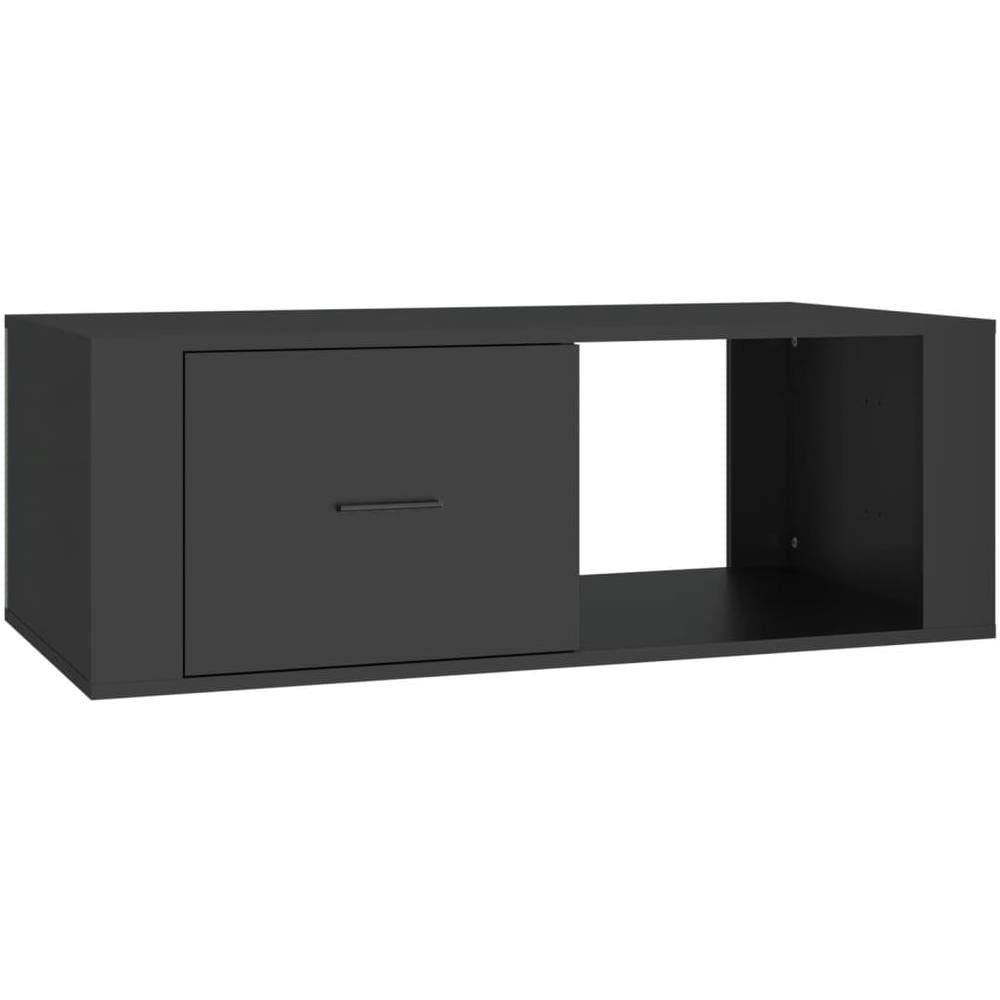 Tavolino Da Salotto Nero 100x50,5x35 Cm In Legno Multistrato - Foto 2