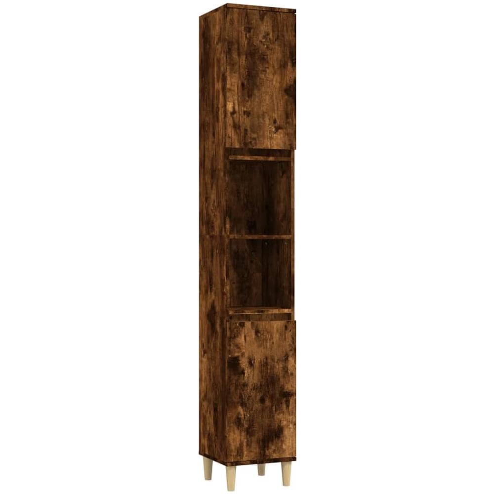 Armadietto Bagno Rovere Fumo 30x30x190 Cm In Legno Multistrato - Foto 2