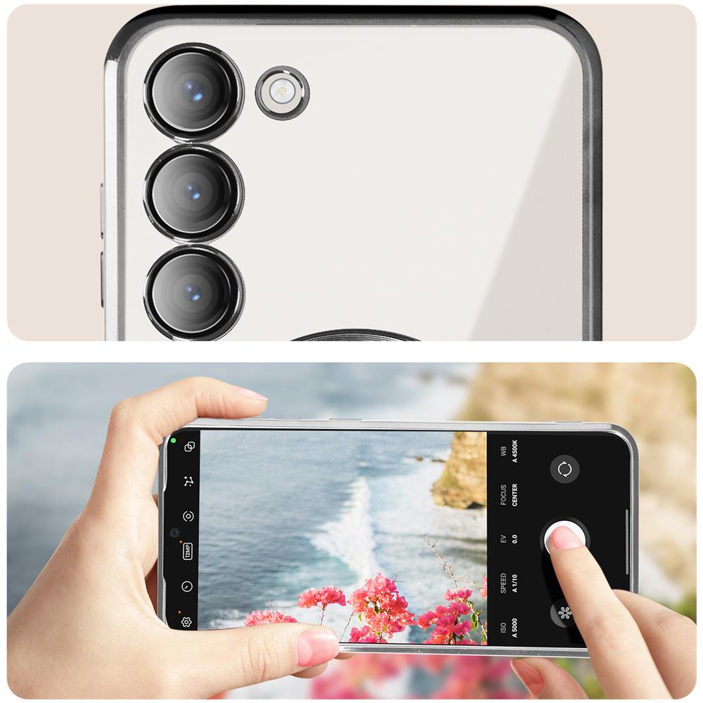 Cover Magsafe Per Samsung S23 + Protezione Fotocamera Trasparente / Argento - Foto 5