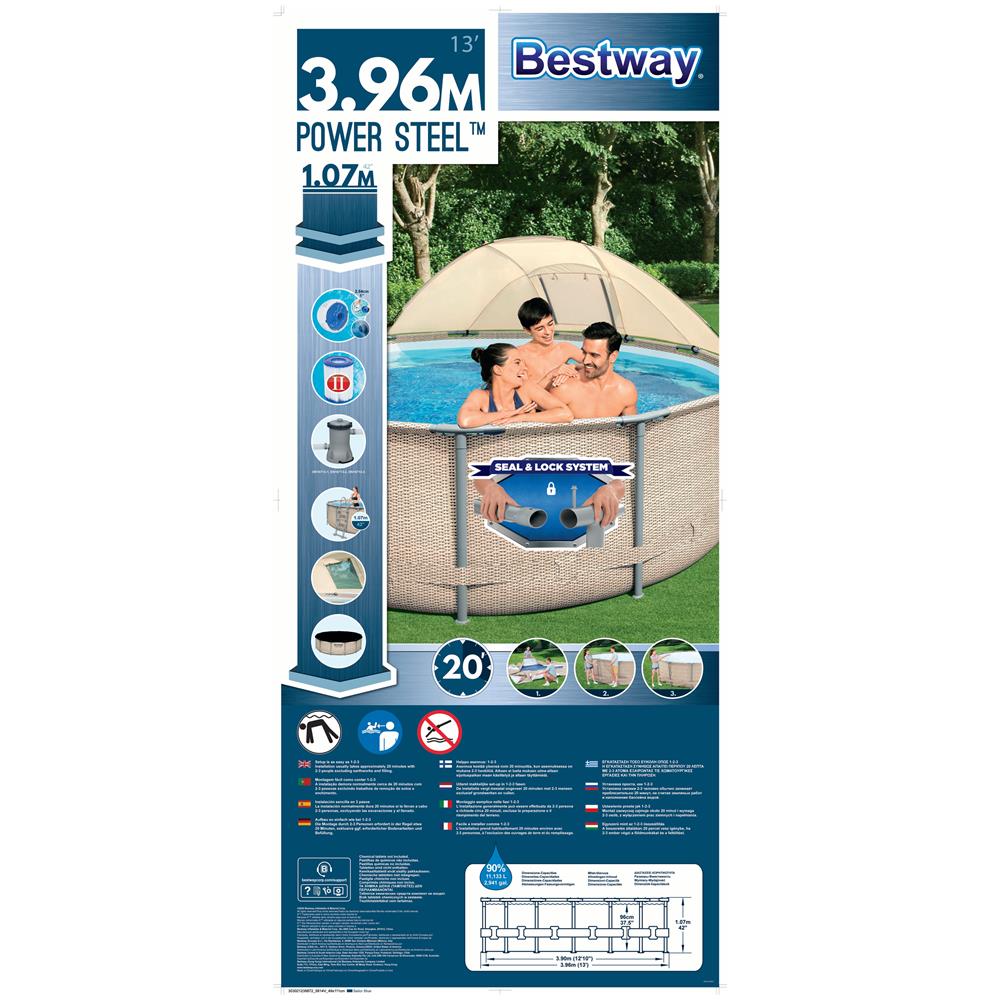 5614V piscina fuori terra Piscina con bordi Piscina rotonda 11133 L Grigio - Foto 30