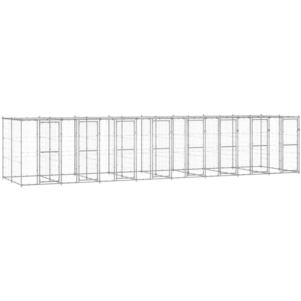 Gabbia Per Cani Da Esterno In Acciaio Zincato Con Tetto 19,36m - Foto 1